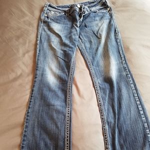 Silver Jean's 33/33 with rhinestones